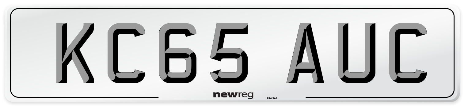 KC65 AUC Number Plate from New Reg